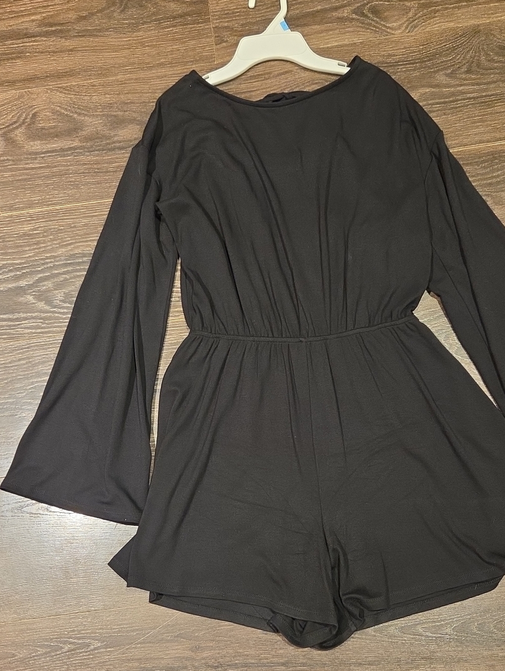 ❤️ LULUS FOR EVERY OCCASION BLACK LONG SLEEVE CUTOUT JERSEY ROMPER, MEDIUM - Picture 11 of 16